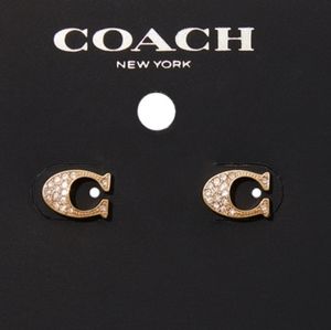 Coach Gold Pave Studs